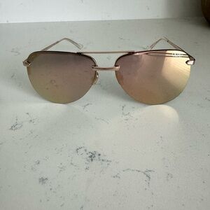 Quay The Playa Gold and Pink Aviator Sunglasses